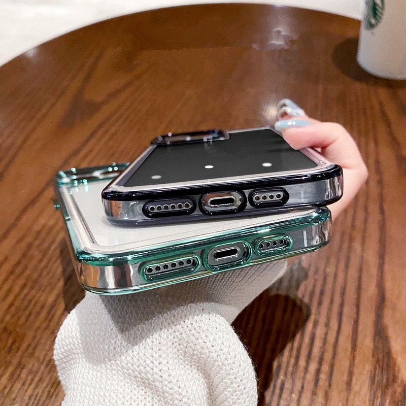 Ốp Điện Thoại TPU Acrylic Trong Suốt Mạ Sang Trọng Chống Sốc Cho for iPhone 14 Pro Max13 12 11 Pro Max X XR XS Max 7 8 Plus SE