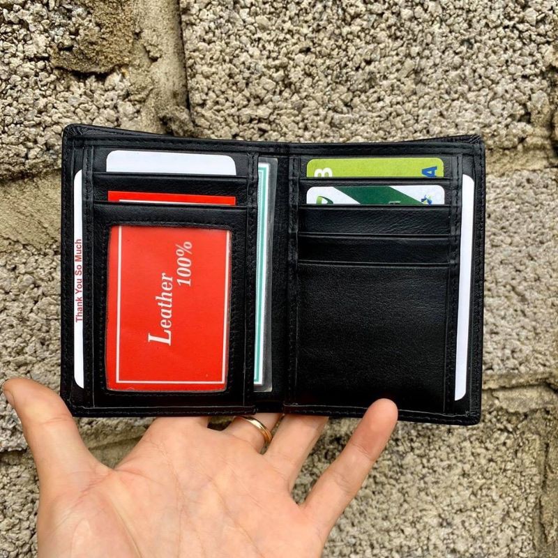 Ví nam da nappa cao cấp khắc tên theo yêu cầu phong cách thời trang công sở có dây kéo  BH 12 tháng