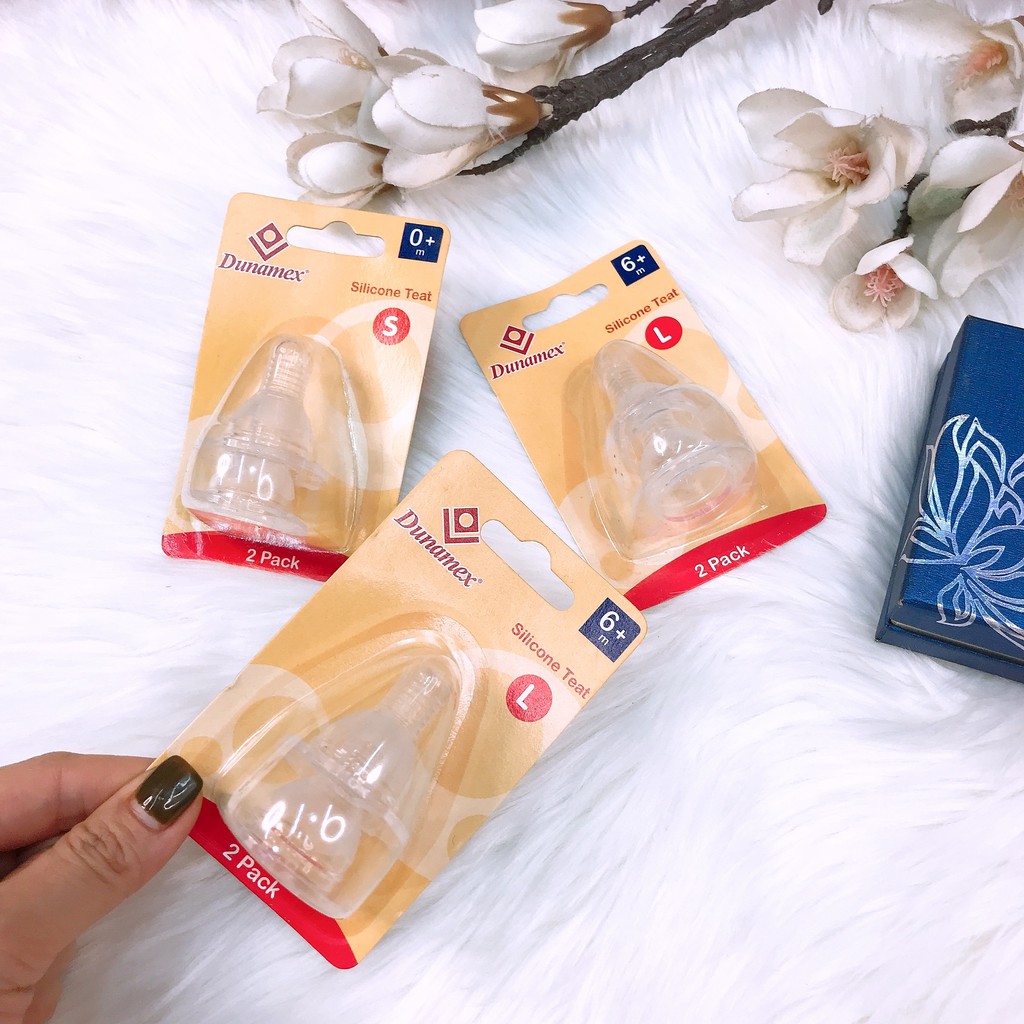 Núm ti silicon cổ hẹp bộ 2 Dunamex size S,M,L