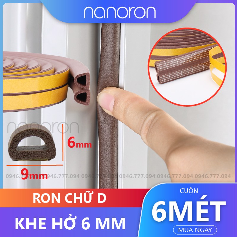 Ron chữ D E I dán khung cửa loại  Nẹp chắn khe hở NANORON cửa đi cửa ra vào chống va đập, chống ồn