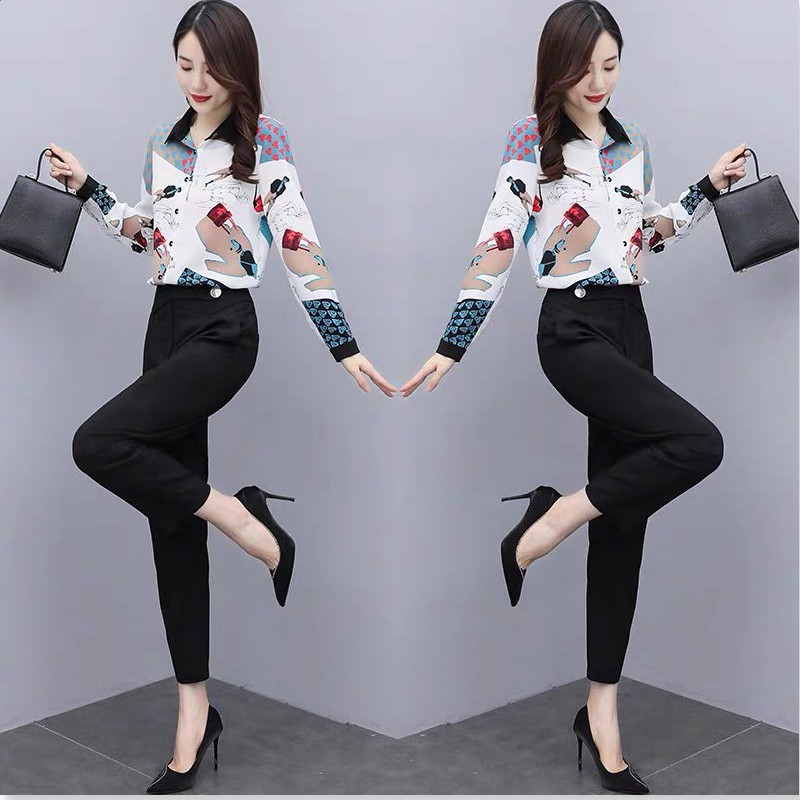 ÁO SƠ MI KIỂU NỮ PHỐI HỌA TIẾT THANH LỊCH SANG TRỌNG