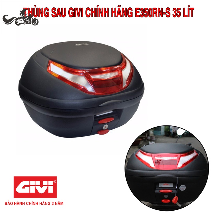 Thùng Sau Có Đèn Led Mã E350RN-S3 Hàng Chính Hãng GIVI Bảo Hành 2 Năm