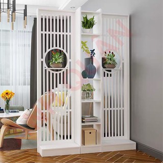 Vách ngăn liền kệ, tủ kệ phòng khách, mẫu sọc thanh lịch, có ĐỘ DÀY Vật Liệu 12mm