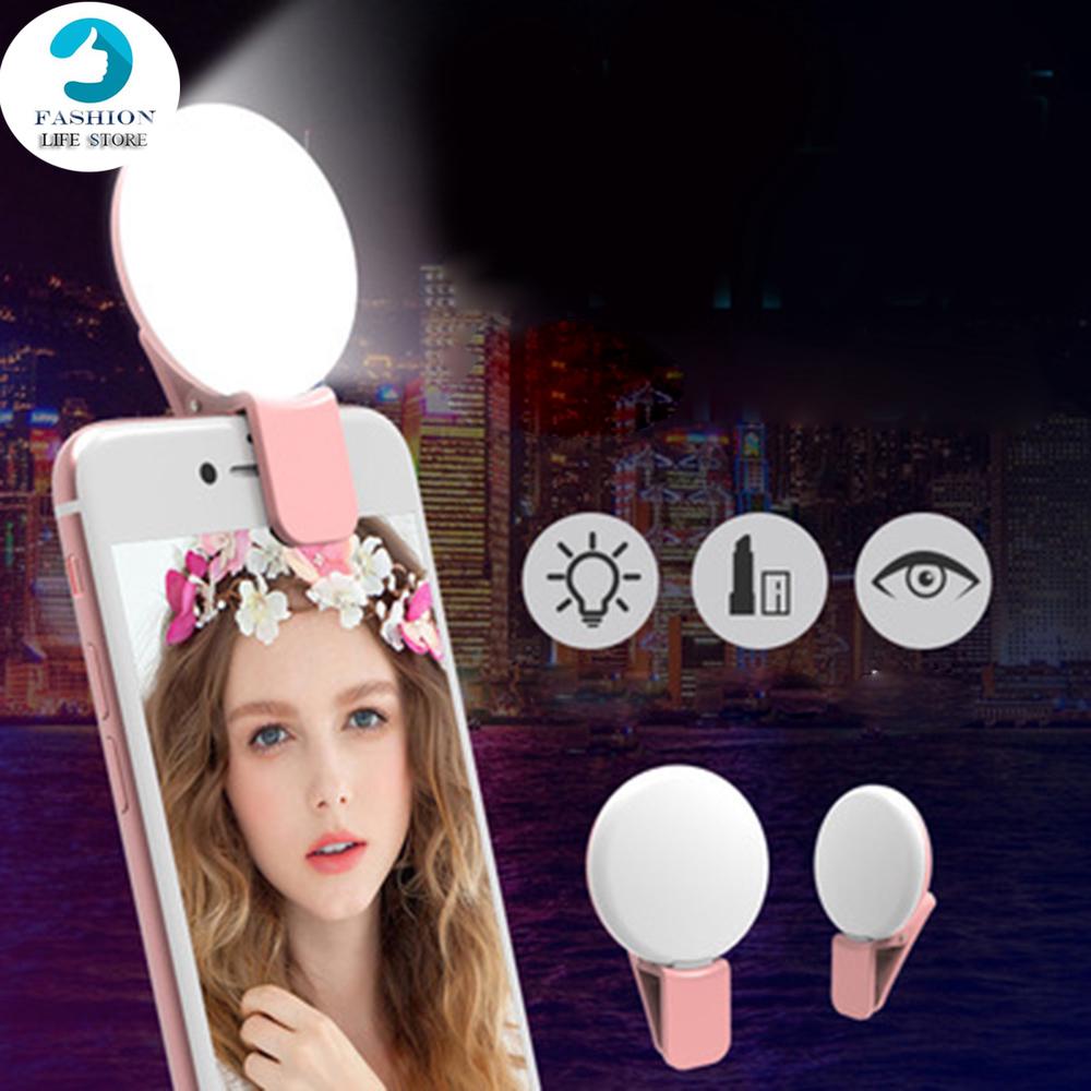 Đèn LED Tròn Kẹp Điện Thoại Hỗ Trợ Chụp Ảnh Selfie