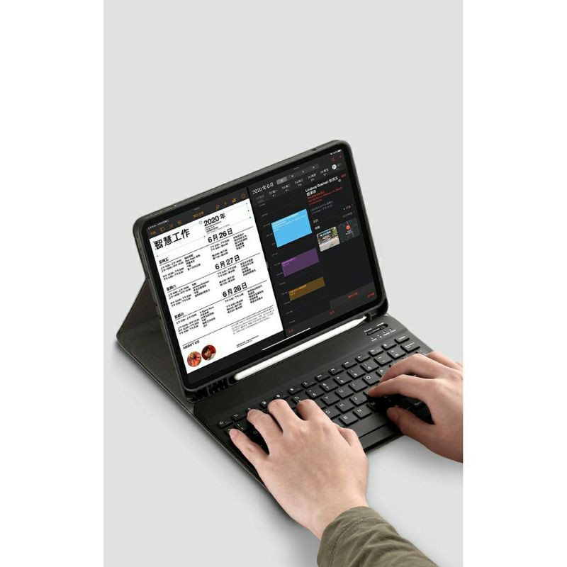Bao da kèm bàn phím không dây cho iPad Pro 12.9 2018 / 12.9 2021 / 12.9 2020 có khay cài bút