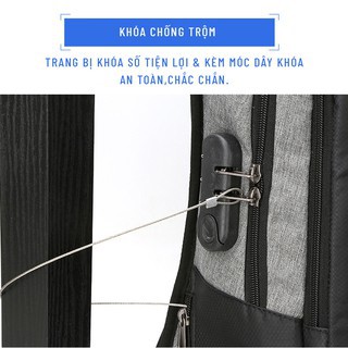 Balo Nam&Nữ Công Sở Đựng Laptop 15'6in Ngăn Chống Sốc, Chống Thấm Nước, Khóa chống trộm, Ngăn Quần Áo  Đi Chơi, Du Lịch