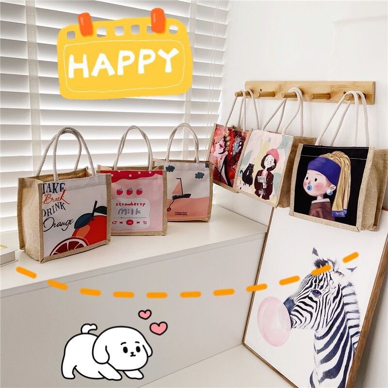 Túi Cói Đi CHơi, Đi Biển Phong Cách Trẻ Trung KT:x21x21x13cm
