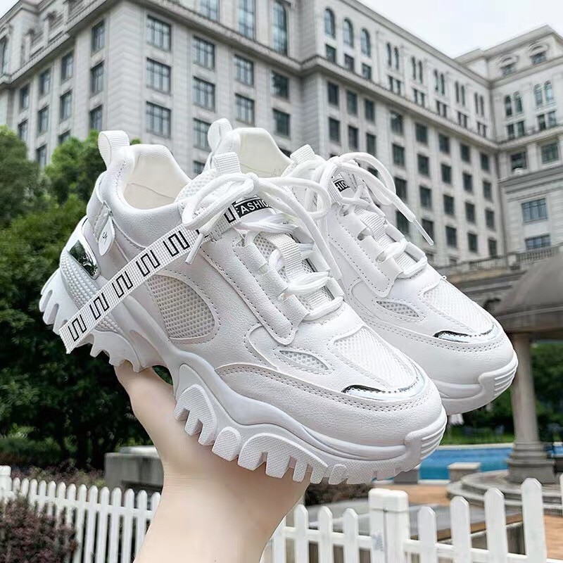 {video} Giày Nữ  FREESHIP  Giày Thể Thao Sneaker Nữ Dây Chữ độn Đế Siêu Hot