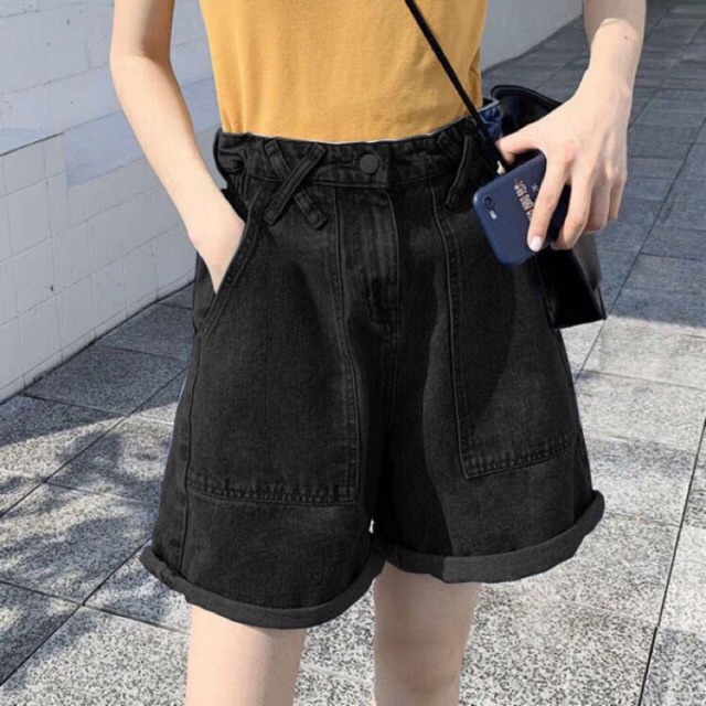 QUẦN SHORT JEAN CẠP CAO SẮN GẤU