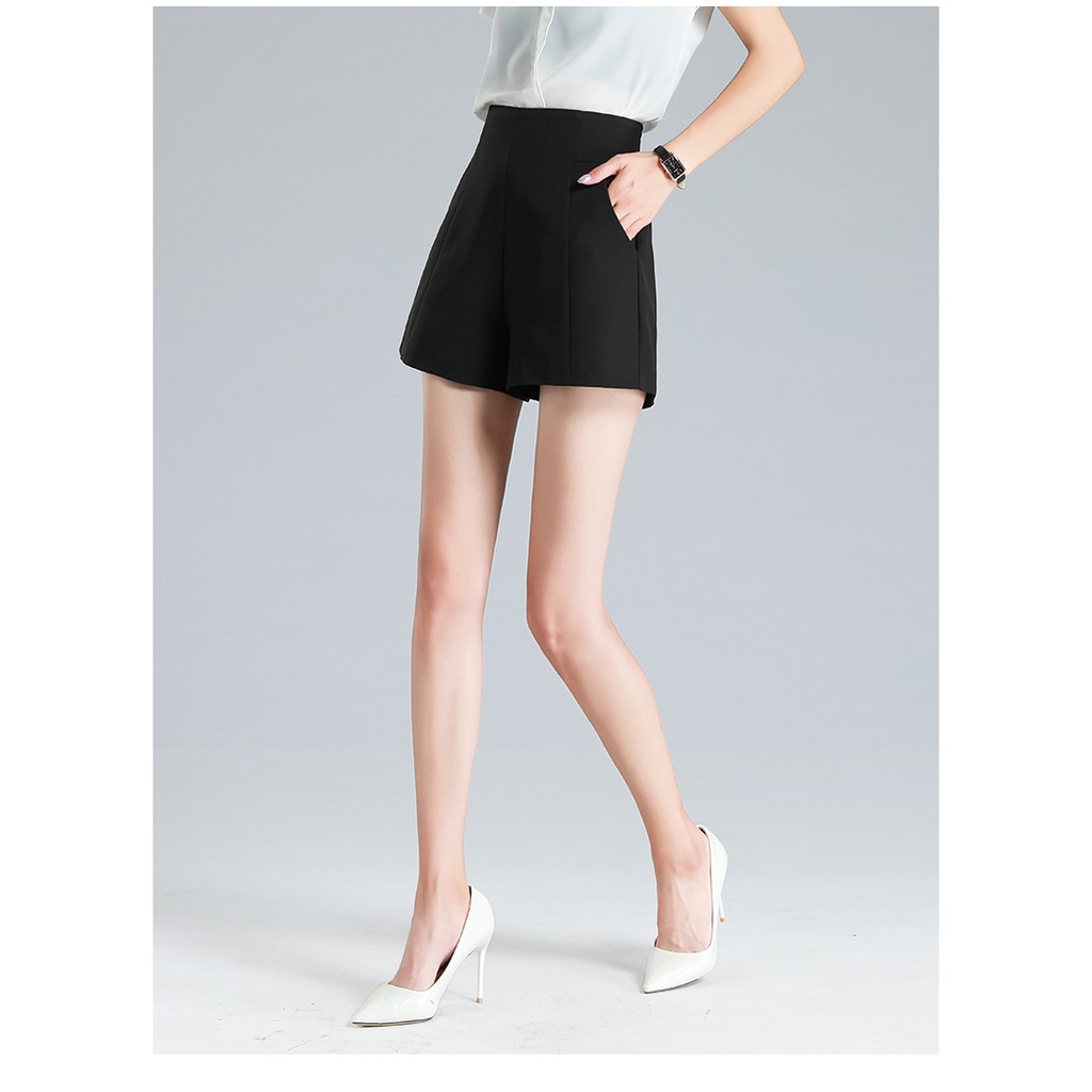 Quần Short Thun Nữ Mặc Nhà Lưng Cao SANMAY Quần Đùi Nữ Ống Rộng Ngắn Đẹp, Sooc Cộc Màu Trắng Đen Hàn Quốc QD004 | BigBuy360 - bigbuy360.vn