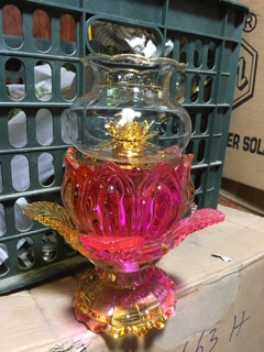 ĐÈN ĐỐT DẦU LƯU LY CÁT TƯỜNG ( Mã 02)