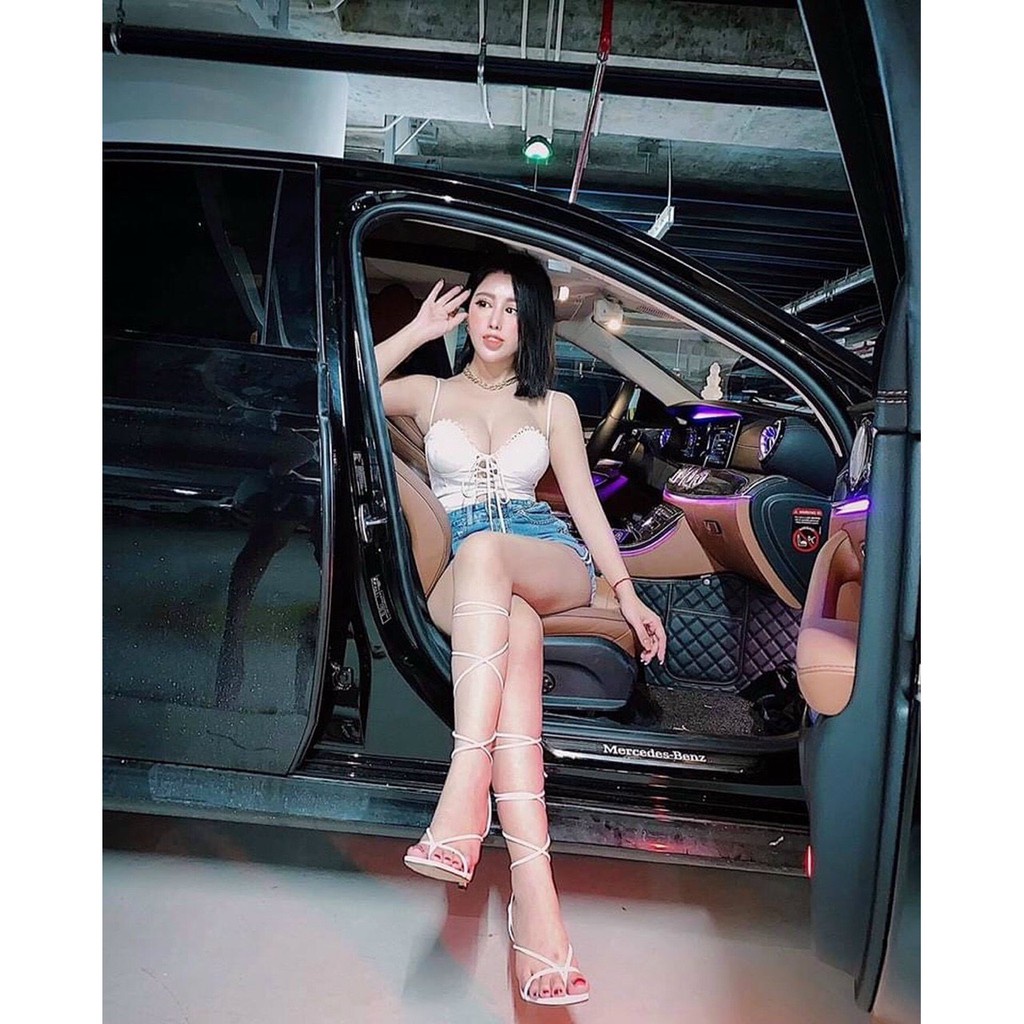 Quần đùi nữ, quần short jean dây xích hai bên BASIC lưng cao chất jean cao cấp hàng chuẩn shop