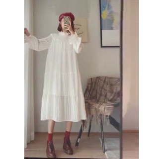 [ORDER] V24_VÁY ĐẦM TRẮNG SUÔNG DÀI BABYDOLL NỮ TÍNH