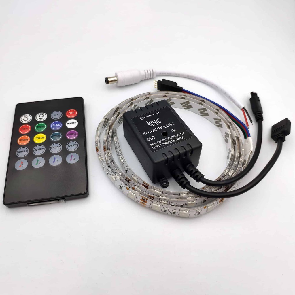 Bộ điều khiển hiệu ứng led RGB 5050 MUSIC IR CONTROLLER kèm 1m 2m 3m 5mLED epoxy chống nước (Tùy chọn)