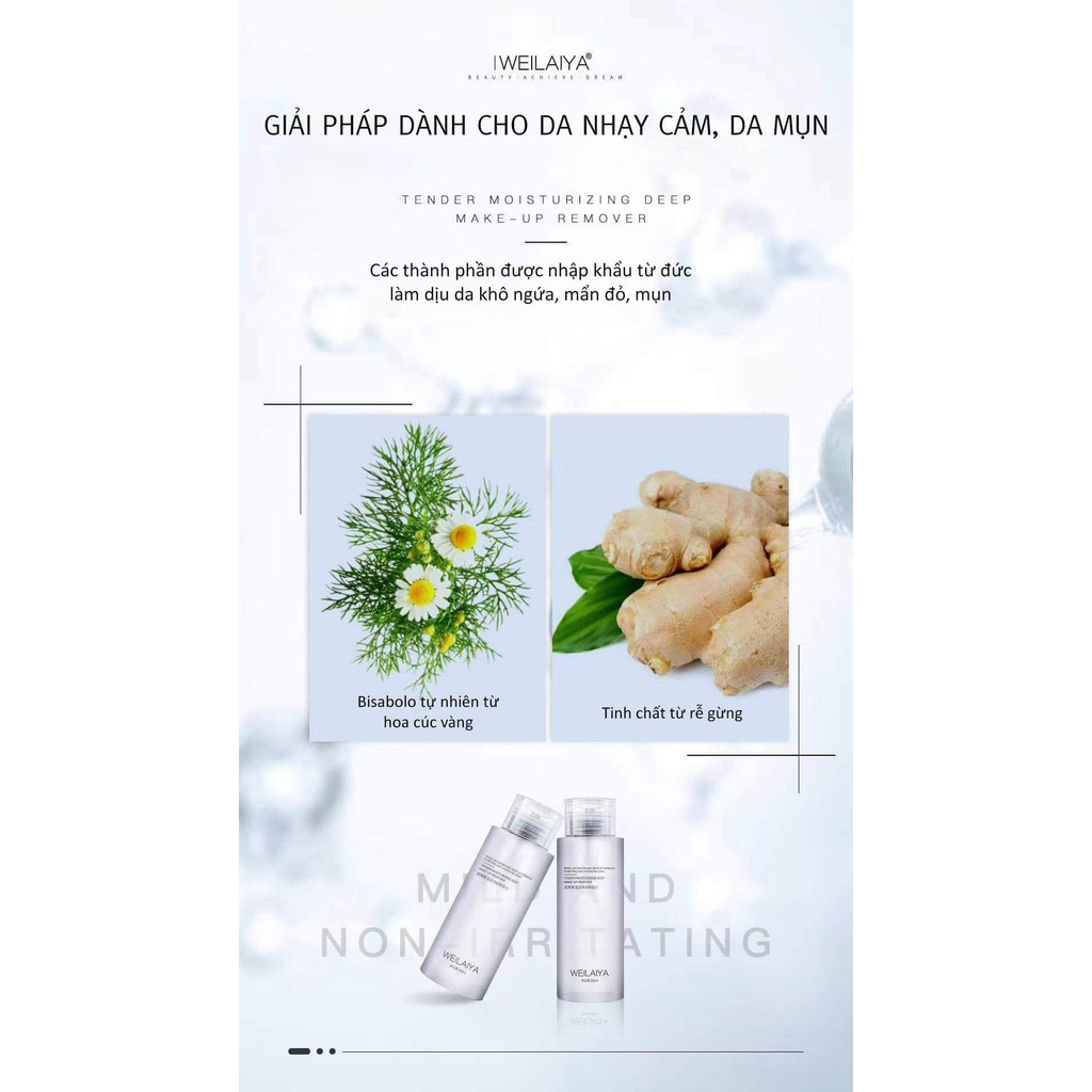 Nước Tẩy Trang Không Cồn Thảo Mộc Weilaiya Chính Hãng Tẩy Sạch Sành Sanh Makeup Kể Cả WaterProof Hợp Với Da Nhạy Cảm | BigBuy360 - bigbuy360.vn