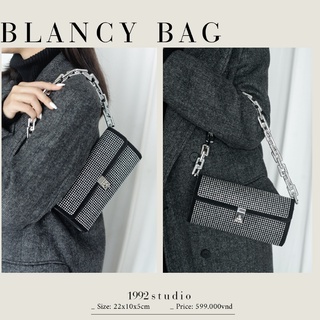 Túi xách nữ/ 1992 s t u d i o/ BLANCY BAG/ đi tiệc, đính đá,ví siêu xinh có thể tháo rời dây 22x10x5cm