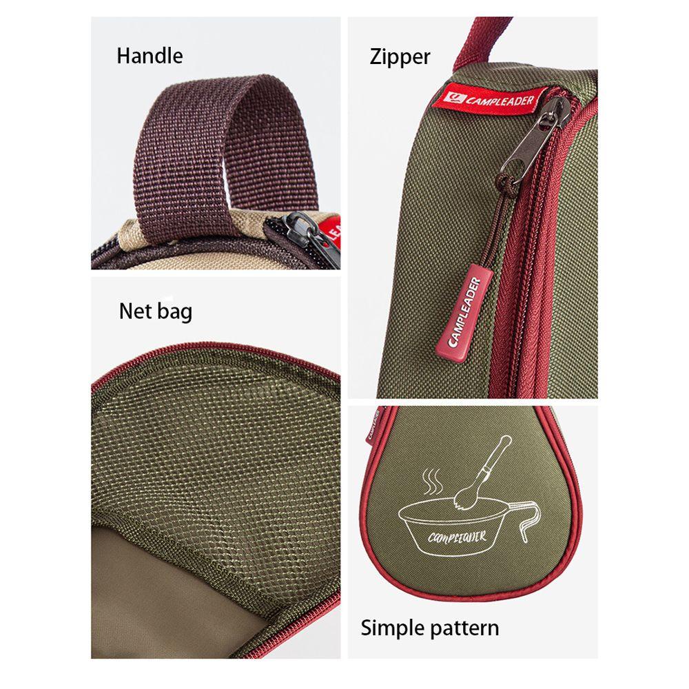 JARRED Bộ Dụng Cụ Ăn Uống Tiện Dụng ​Túi Đựng Tô Chén Sức Chứa Lớn Có Khóa Kéo Tiện Dụng Mang Theo Du Lịch Cắm Trại