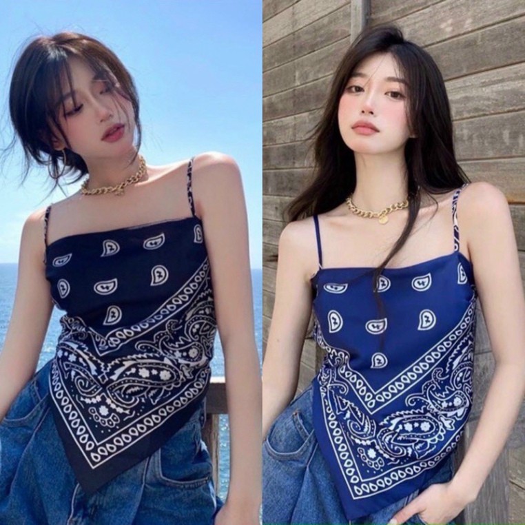 Áo Yếm Nữ Thổ Cẩm Vải Lụa Cột Nơ Hai Màu So Hot | BigBuy360 - bigbuy360.vn