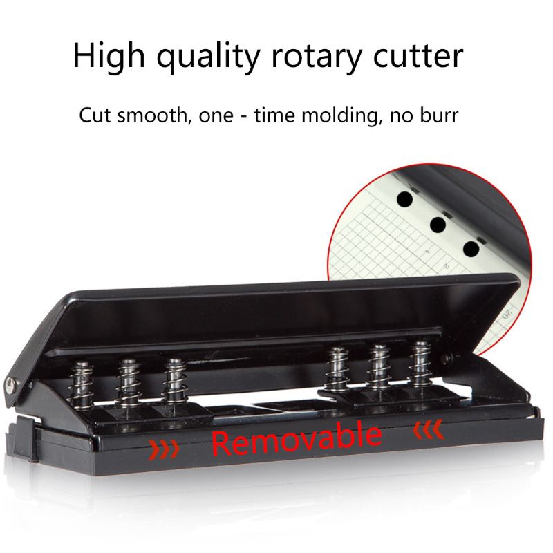 AOTO Portable 6- Hole Puncher Metal DIY Loose Leaf Hole Punch for Office Home School