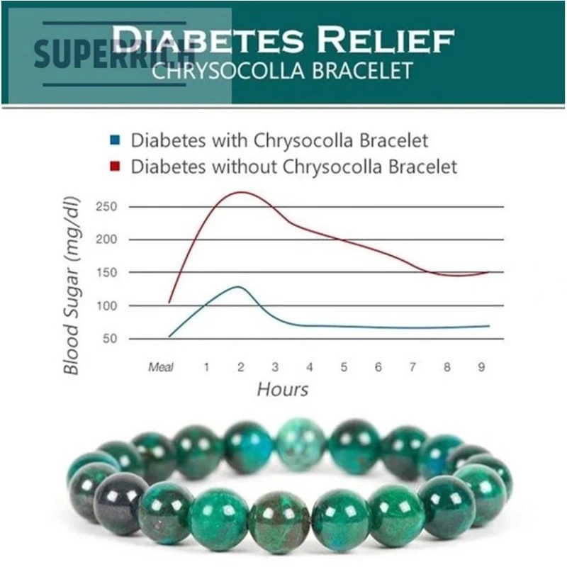 Vòng tay chuỗi hạt đá chrysocolla tự nhiên giúp giảm căng thẳng