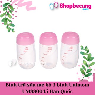 Bình trữ sữa mẹ bộ 3 bình Unimom UM880045 Hàn Quốc