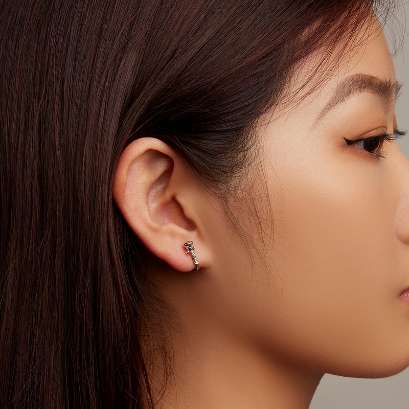 Bông tai bạc 925 BAMOER hình hoa hồng thời trang