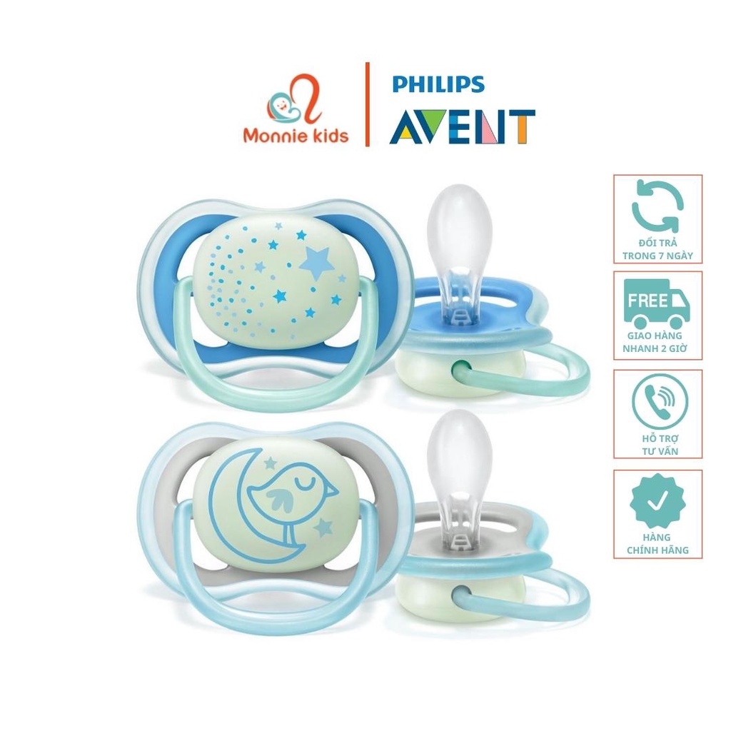 Set ti giả cho bé Philips Avent Ultra Air Night 6-18m chỉnh nha ban đêm - Monnie Kids