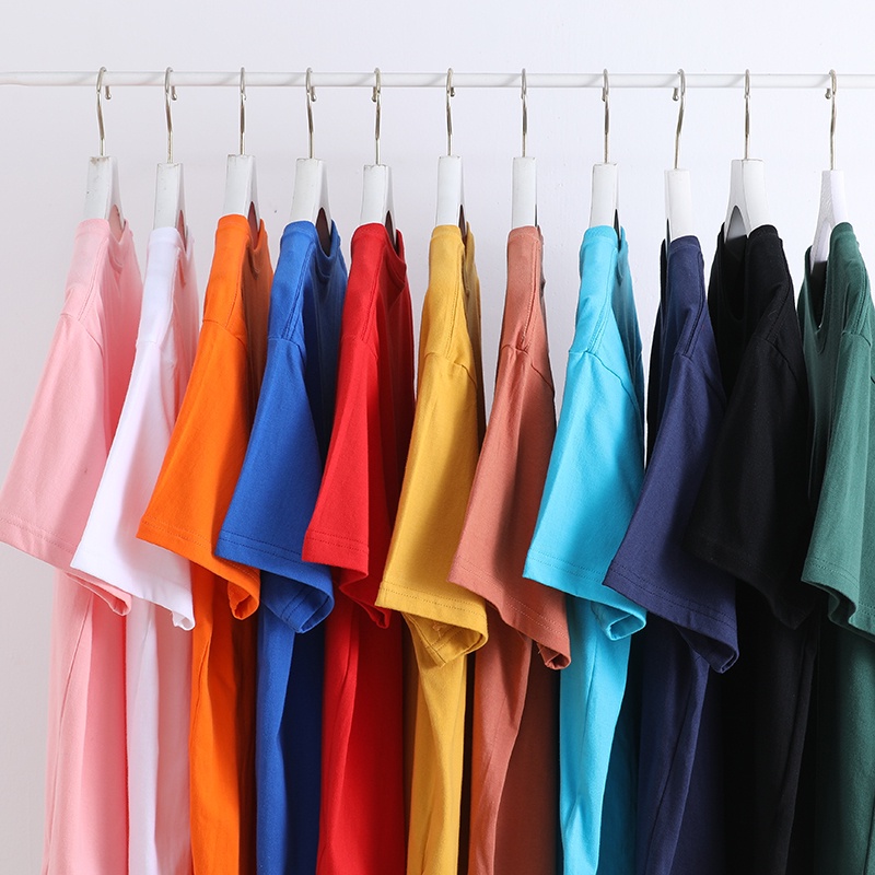 HIIXIIVI Áo Thun 100% cotton Tay Ngắn Cổ Tròn Màu Trơn Thời Trang Mùa Hè Phong Cách Hàn Quốc Mới 2022