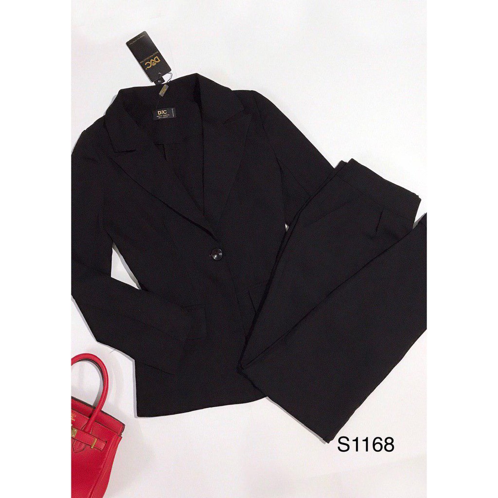 [ xả kho ] MiD Bộ Vest đen công sở S1168 ảnh thật Mie Design