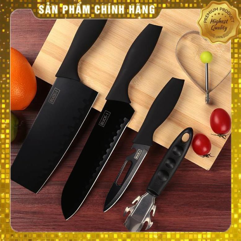 Bộ Dao 5 Món Làm Bếp Đa Năng Cao Cấp BUCK BLACK - T65S