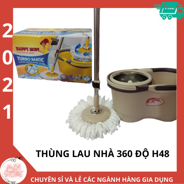 {Chính Hãng} Bộ cây lau nhà Happy Mopi H48 siêu bền