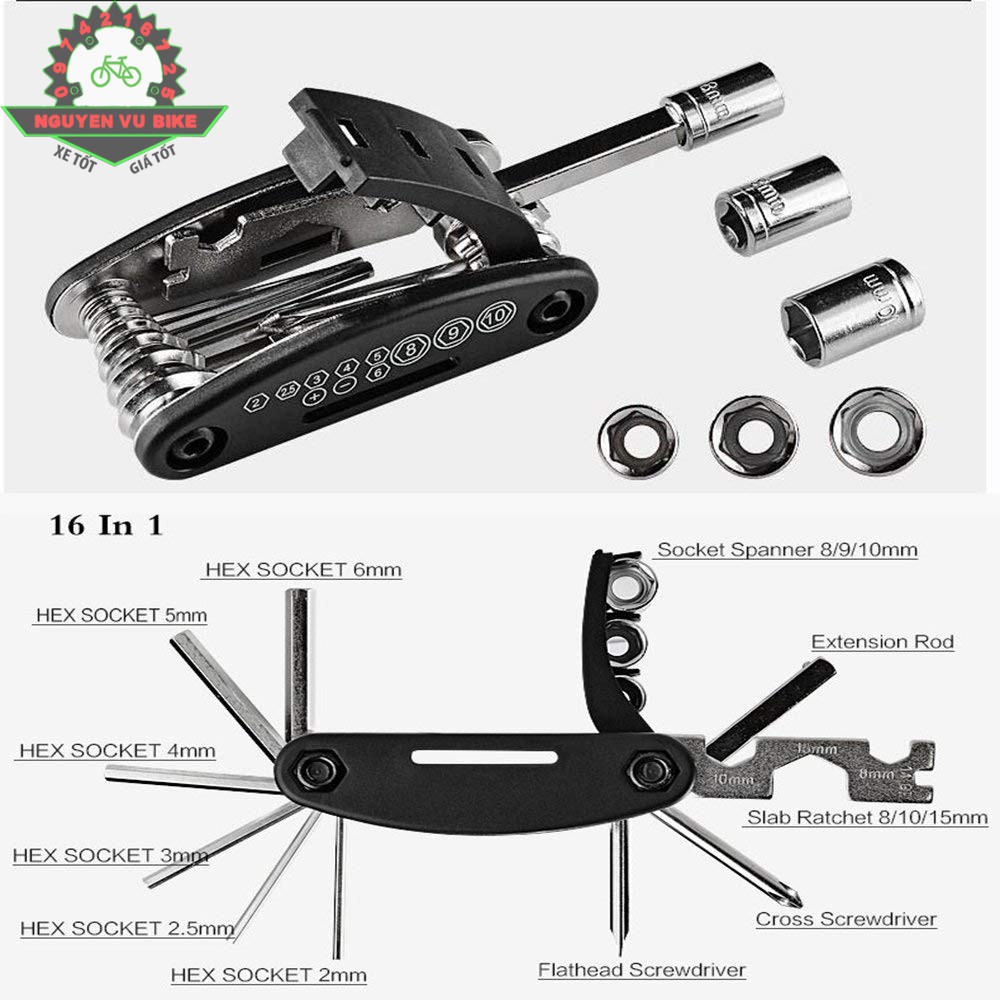 Bộ lục giác đa năng sửa xe đạp thể thao - Loại 1