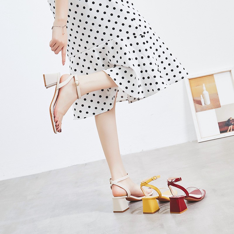 Sandal cao gót đế vuông dáng hàn quốc - G051