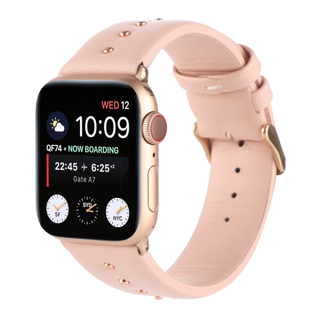 Dây Đeo Bằng Da Thật Cho Đồng Hồ Thông Minh iWatch Series 7 Se 6 5 4 3 45mm 41mm 38mm 40mm 42mm 44mm