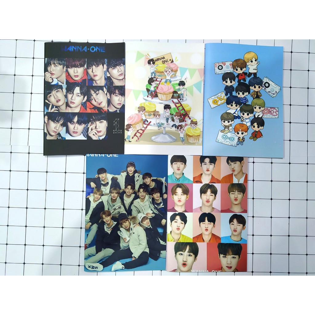 Vở nhóm nhạc WANNA ONE kẻ ngang S7VI4 vở idol Kpop 25x17cm 80 trang giấy đẹp