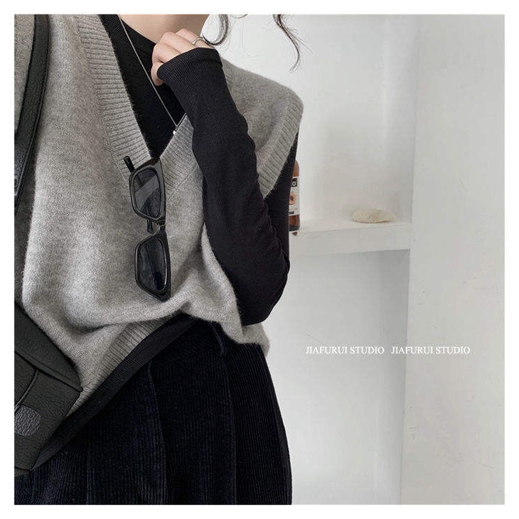 Áo sát nách dệt kim nhiều màu sắc tùy chọn phong cách retro đa năng thời trang dành cho nữ