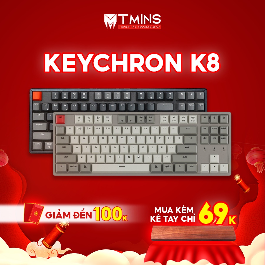 [Mã ELHAMS5 giảm 6% đơn 300K] Bàn phím cơ Keychron K8 (Hàng chính hãng) - Bảo hành 12 tháng