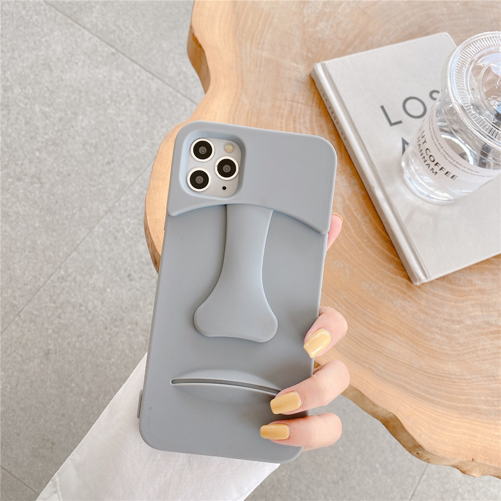 Cool 3D Stone Statue Phone Case For iPhone 11 Pro Max X XR XS Max SE2 8 7 6 6S Plus Case Soft Silicone Protector Cover