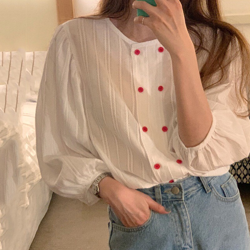 áo babydoll tiểu thư Ulzzang A258 cổ ren quảng châu Thời trang Xmin huongmitxu