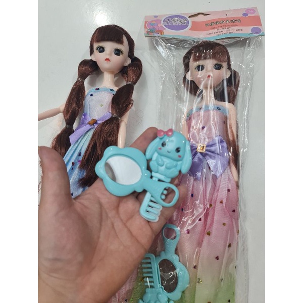 Búp bê có khớp mắt thủy tinh tóc dài, dày, size 30cm