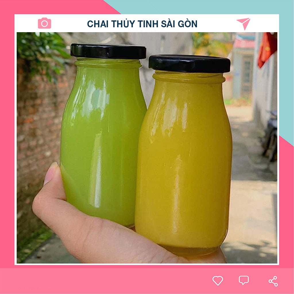 [FreeShip 50k] Chai thủy tinh 200ml trơn , chai dùng đựng sữa , yến, nước trai cây