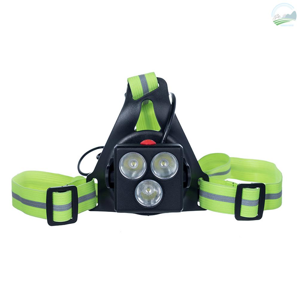 [Stevie]Portable USB Recharging Running Light Chest Light Outdoor Mountaineering Night Running Warning Light Running Safety Warning Lights