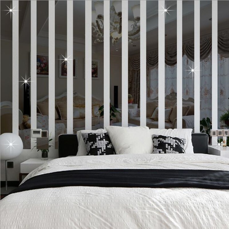 10 Sticker Gương Dán Tường 5x20cm