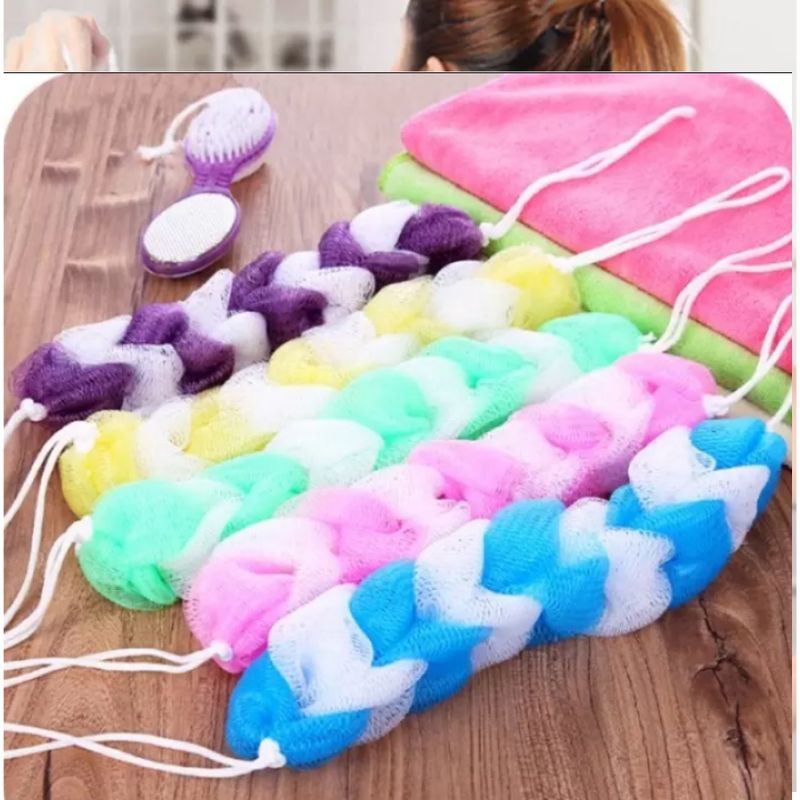 bông tắm dài tạo bọt loại rẻ, dây tắm màu tạo bọt siêu nhanh ( HÌNH THẬT ẢNH THỨ 2)