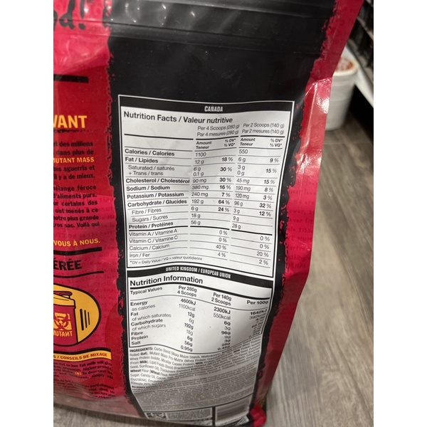 ( CHÍNH HÃNG ) Mutant Mass Sữa Dinh Dưỡng Tăng Cân Nhanh Mutant Mass 1Kg - Usa TẠI WHEY SINH VIÊN HẢI PHÒNG