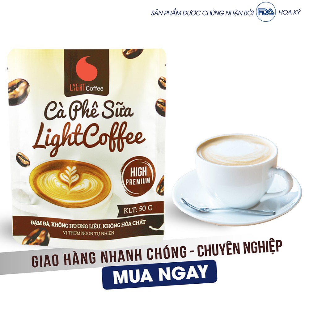 Cà phê sữa hòa tan 3in1 - Light Coffee vị đậm đà, không hương liệu 50g