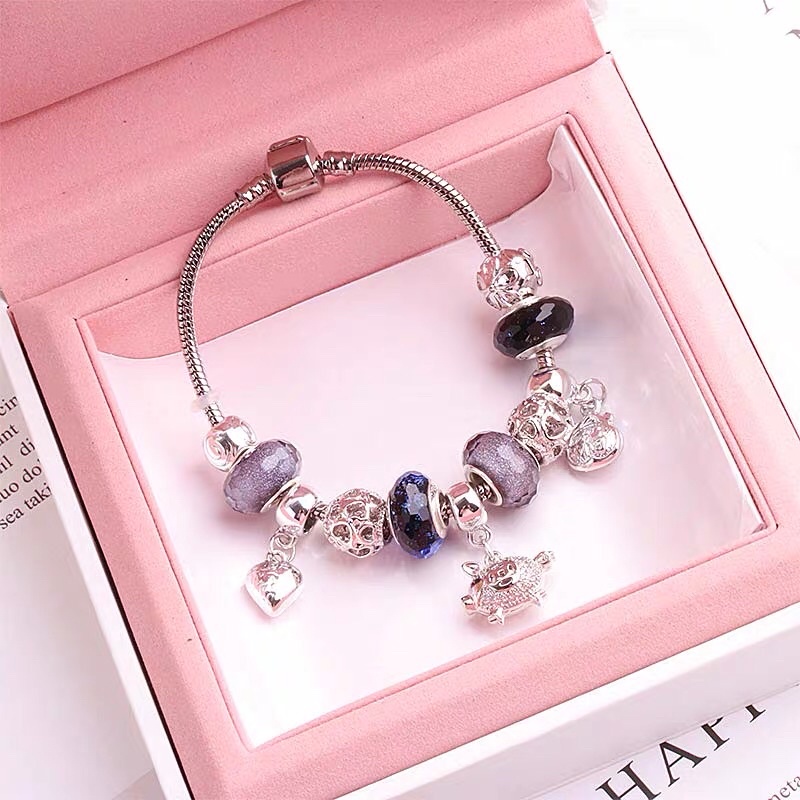 Bracelet vòng đeo tay cho nữ và bé gái charm đá nhân tạo, vòng tay mạ vàng bạc, phụ kiện trang sức làm đẹp
