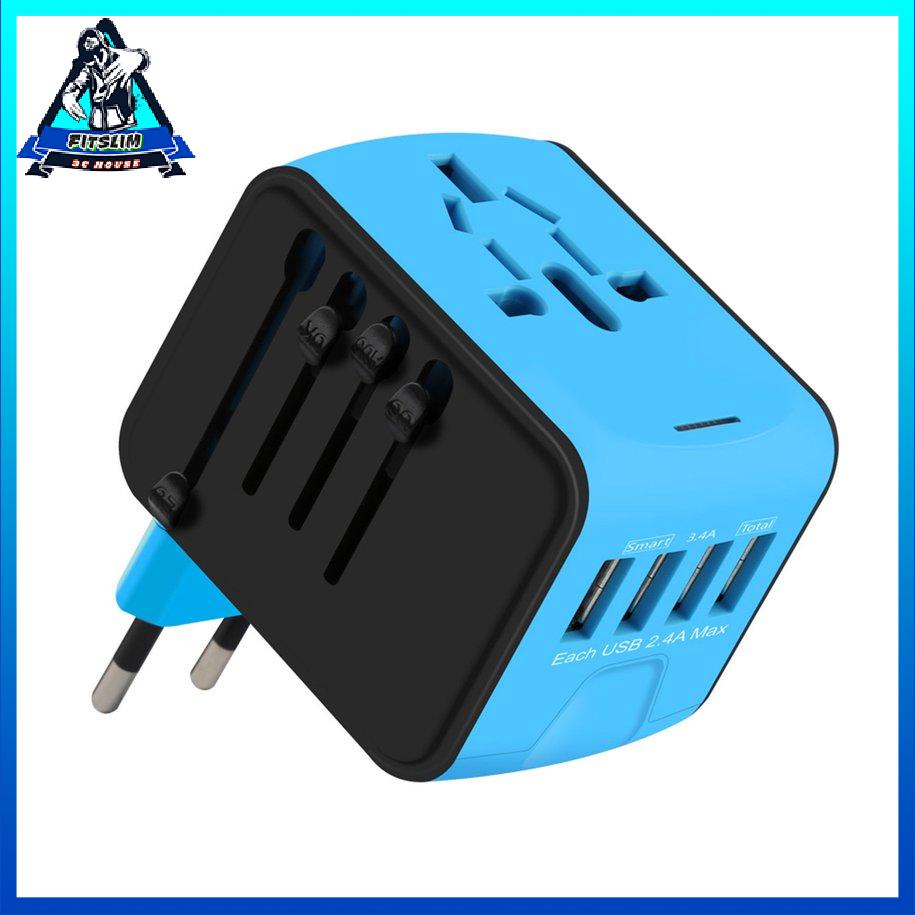Bộ chuyển đổi 4USB 4 phích cắm cho hầu hết các quốc gia Đầu ra 5V Bộ sạc du lịch Bộ chuyển đổi phích cắm [8/11]