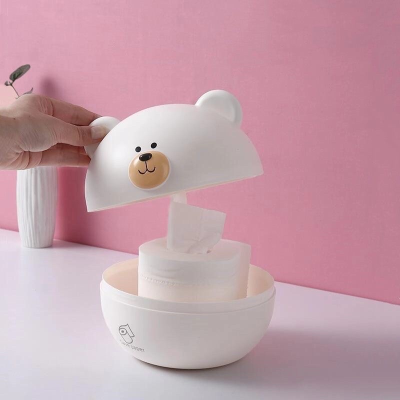 Hộp đựng giấy hình gấu nâu/ trắng siêu cute, Hộp đựng giấy cuộn siêu xinhw