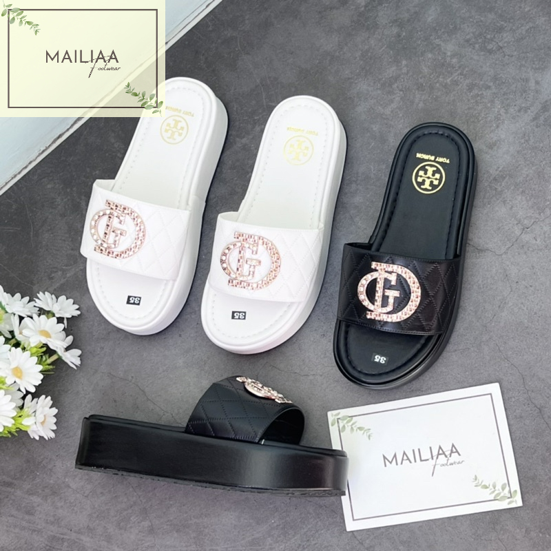 Dép đế xuồng nữ 4 phân MAILIAA quai ngang bảng khoá GD